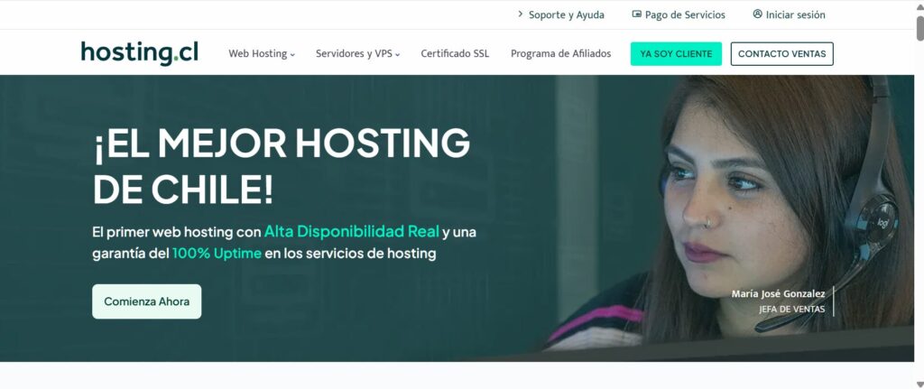 Hosting web en Chile 2026 HostingCL mejor uptime 100% soporte 24/7