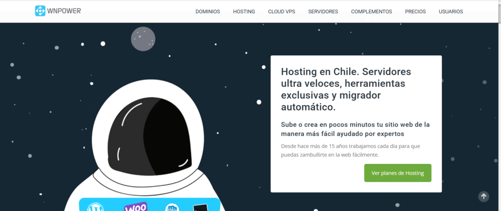 Hosting web en Chile 2026 WNPower servidores exclusivos migración gratis