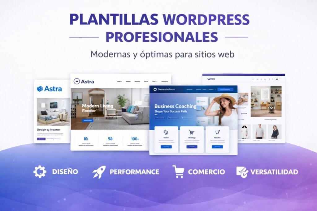 Ejemplos de plantillas WordPress profesionales para distintos tipos de sitios web